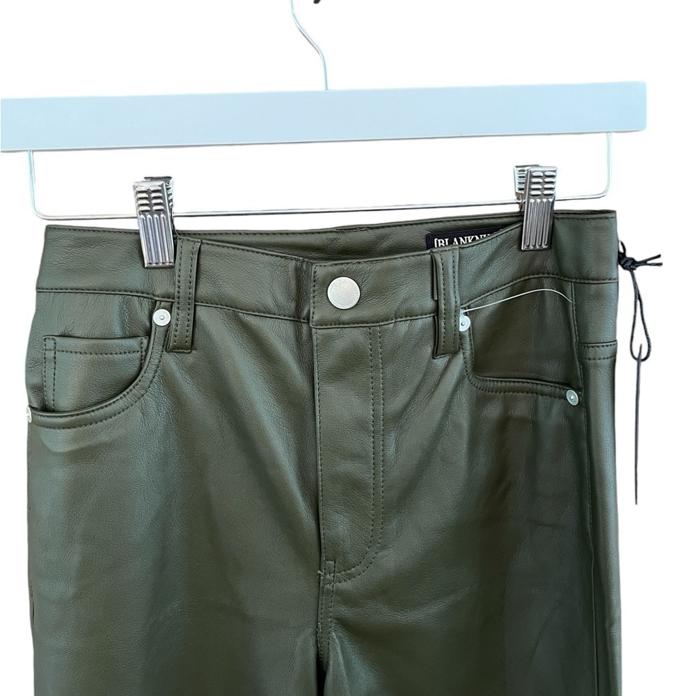 BlankNYC Franklin Ribcage Wide leg Pants in Green sizes 24/31 Faux Leather Nwot - Picture 3 of 9